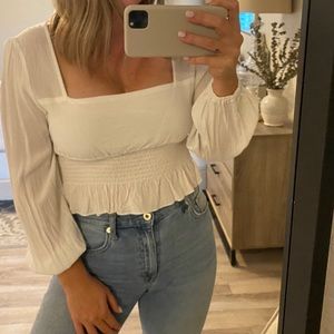 Cropped white blouse